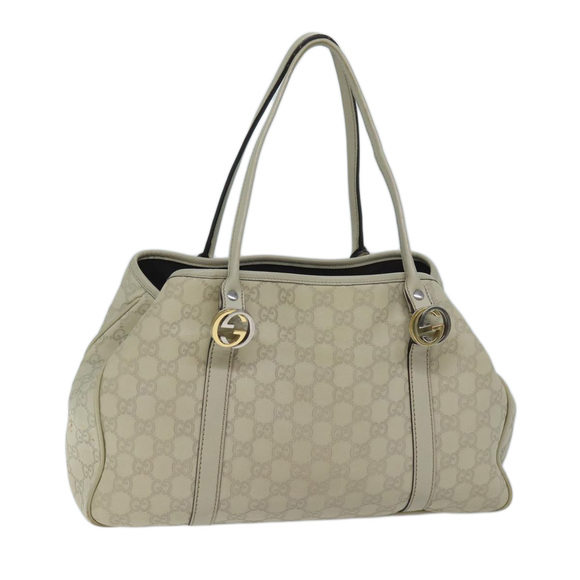 GUCCI GG Canvas Guccissima GG Twins Tote Bag White 232957 Auth yk11512 - Picture 1 of 16